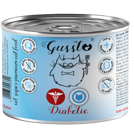 Gussto Diabetic –  Dla dorosłych kotów cierpiących na cukrzyce 200g.